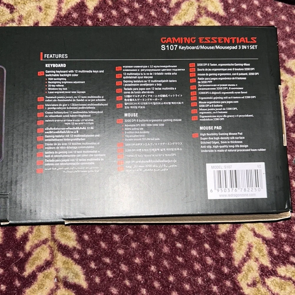 RedDragon 3 IN 1 SET RGB Gaming Keyboard + Mouse + Mousepad